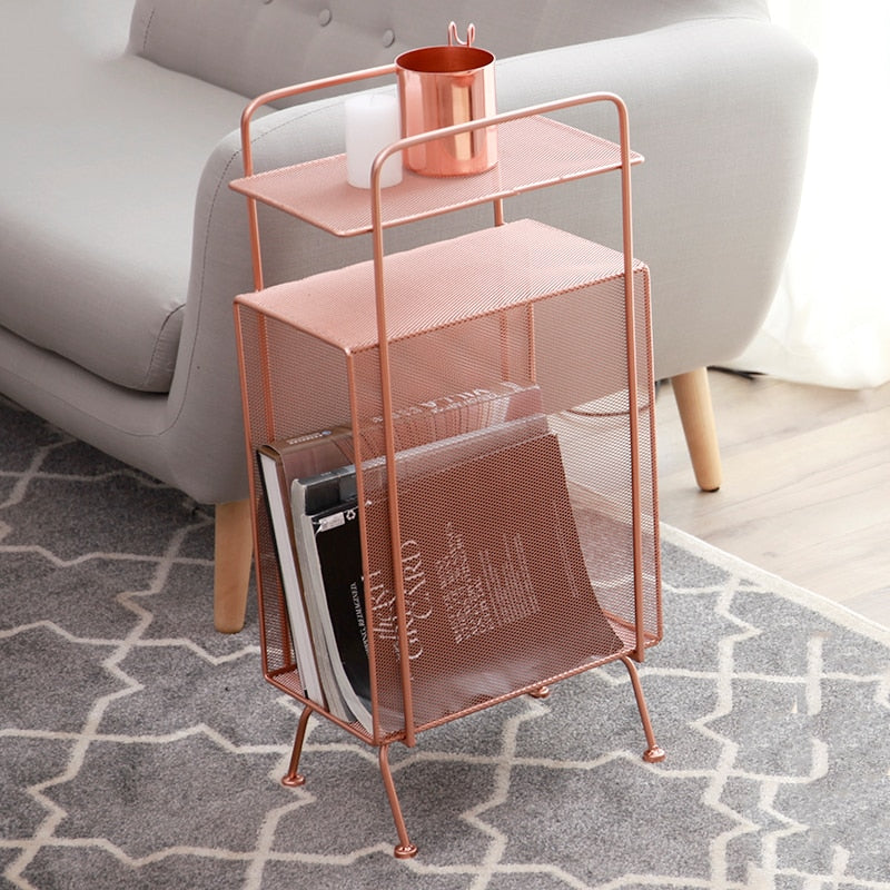 Blair Metal Side Table and Magazine Rack