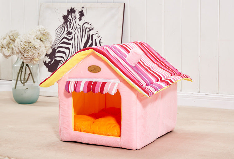 Lit pour animaux de compagnie de style maison Paw Palace pour animaux de petite et moyenne taille