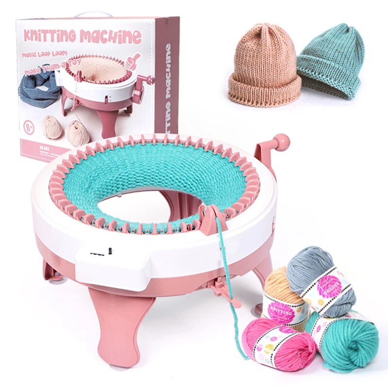 Máquina para tejer lana: máquina de crochet con manivela para bufandas, sombreros y manualidades