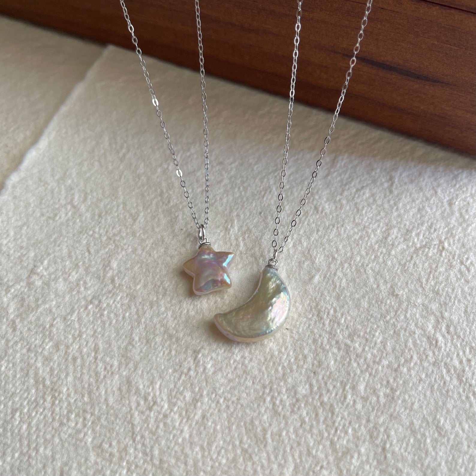 Pearl Moon and Star Necklace