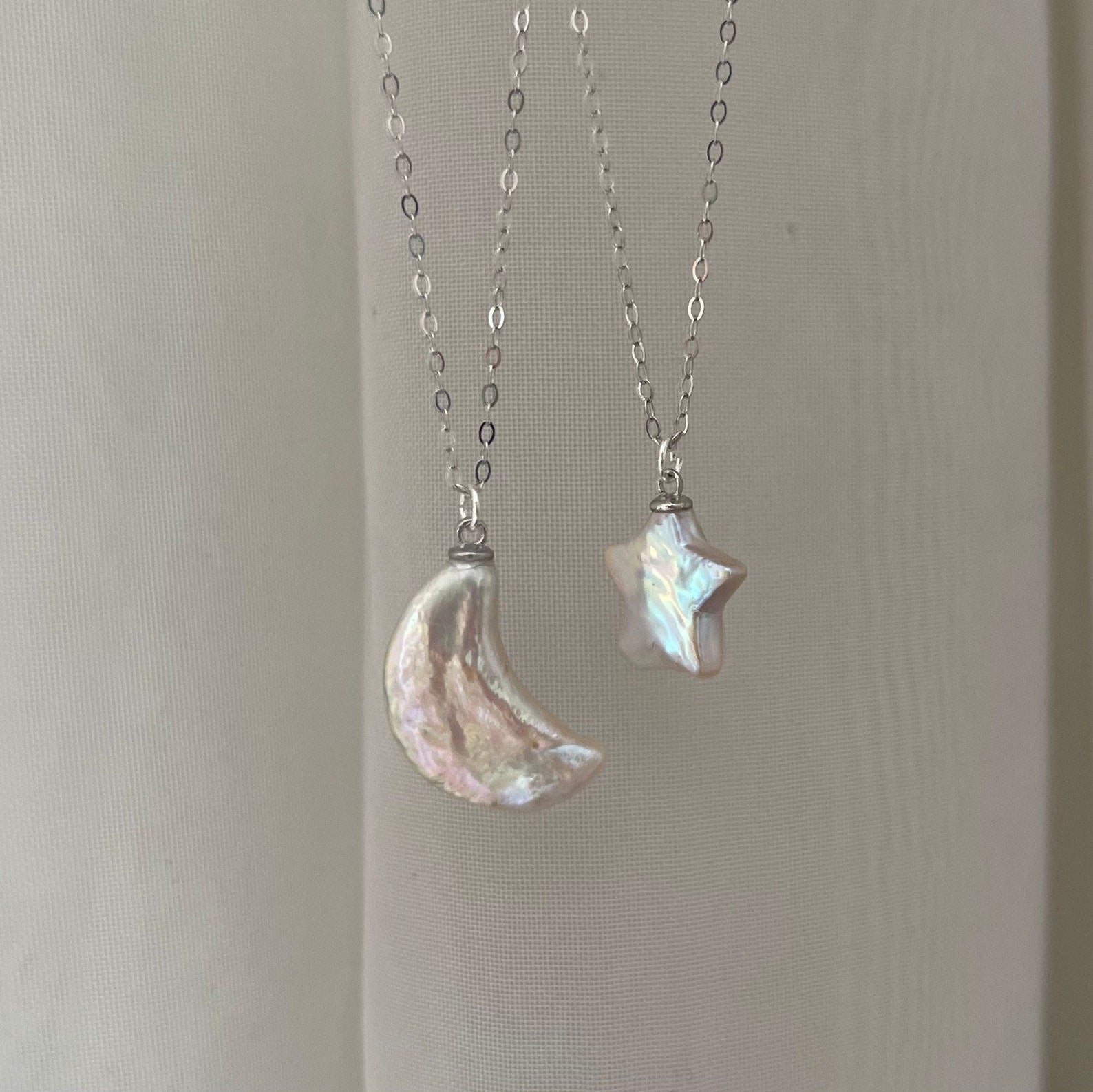 Pearl Moon and Star Necklace