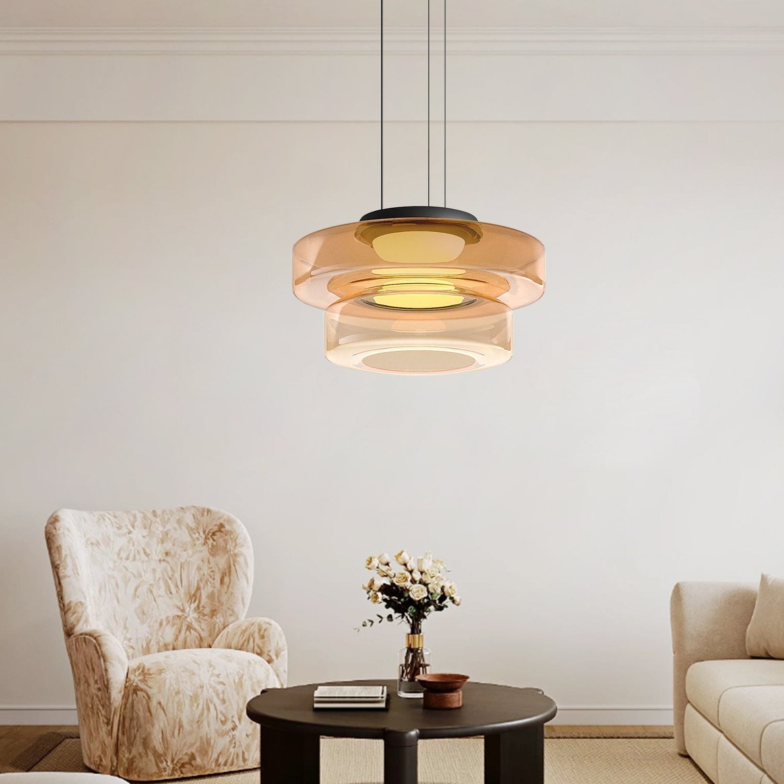 Glass pendant lights in Bauhaus style lamp