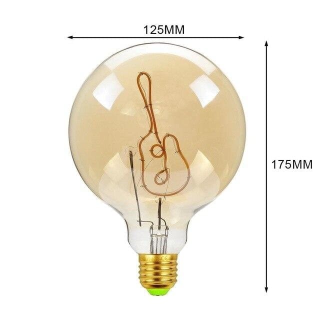 Stor LED Edison Globe og træfatning i industriel vintagestil