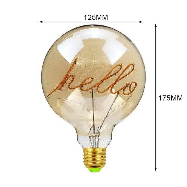 Grande globo LED Edison e presa in legno in stile vintage industriale