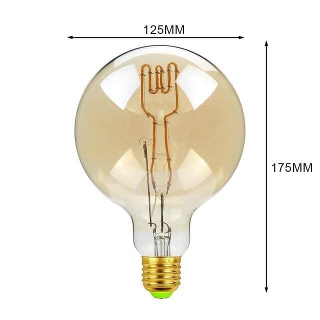 Glob LED Edison mare și soclu din lemn în stil industrial vintage