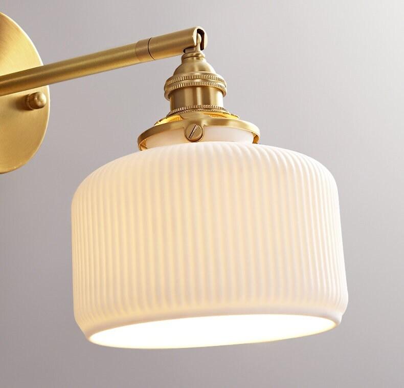 Geribbelde keramische wandlamp in lantaarn-eivorm - Inclusief lamp