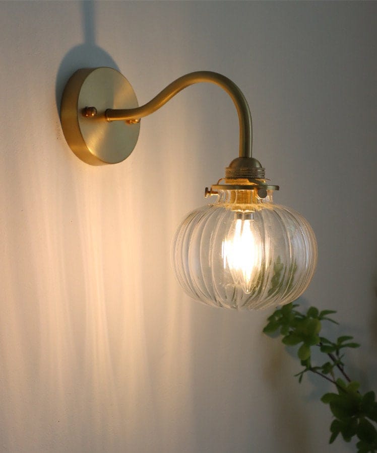 Luz de pared de bola de vidrio pequeña en estilo vintage