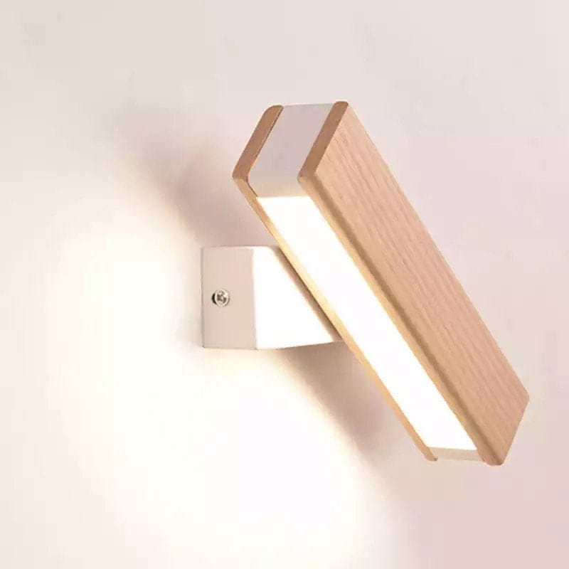 Lámpara de pared LED rotatable de madera de fresno nórdico