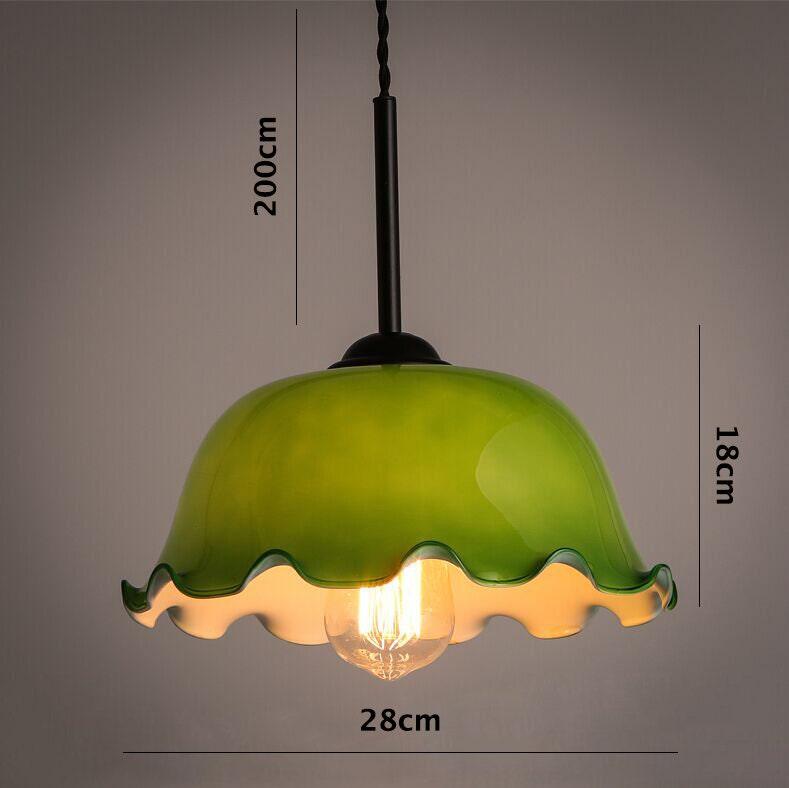 Pendente de Luz LED em Vidro Opalino com Abajur de Lenço em Estilo Vintage Francês - Lâmpada Incluída