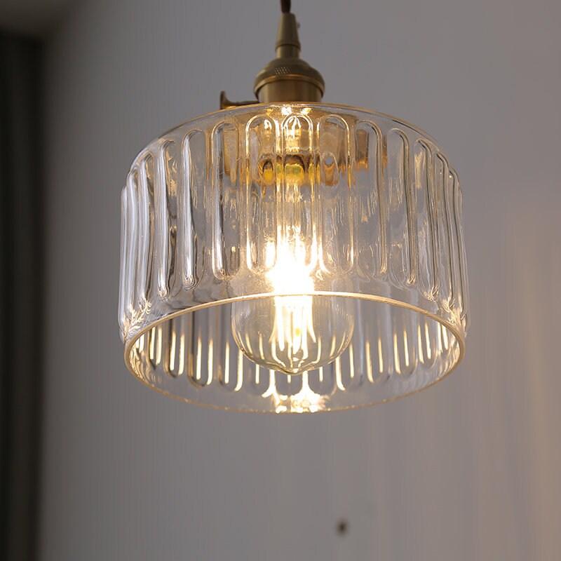 Pendente LED em Estilo Vintage com Cilindro Curvado em Vidro - Lâmpada Incluída