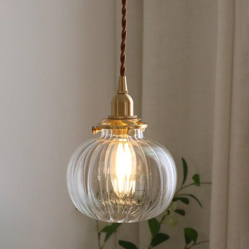 Pendente de Luz LED em Estilo Vintage com Bola de Vidro Feita à Mão - Lâmpada Incluída