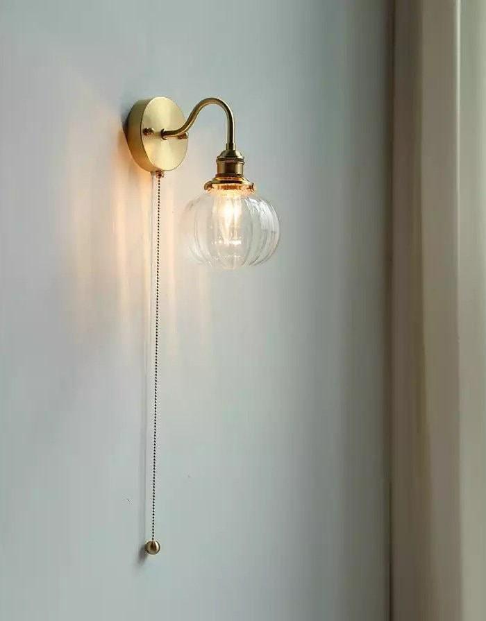 Glasbollsvägglampa i vintage-stil