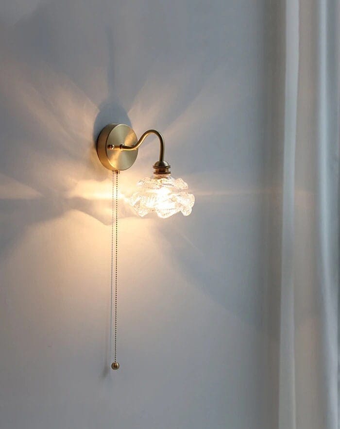 Layered Glass Flower Wall Light in Vintage Style - Bulb Included