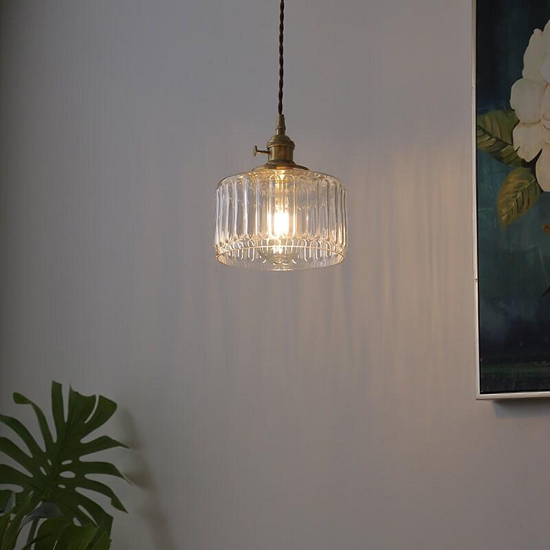 Pendente LED em Estilo Vintage com Cilindro Curvado em Vidro - Lâmpada Incluída