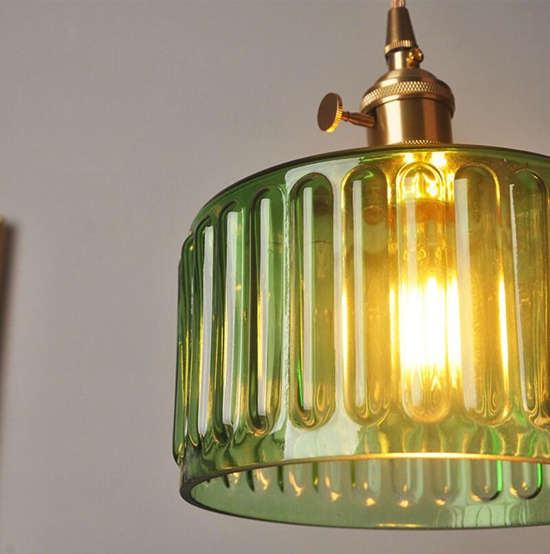 Pendente LED em Estilo Vintage com Cilindro Curvado em Vidro - Lâmpada Incluída