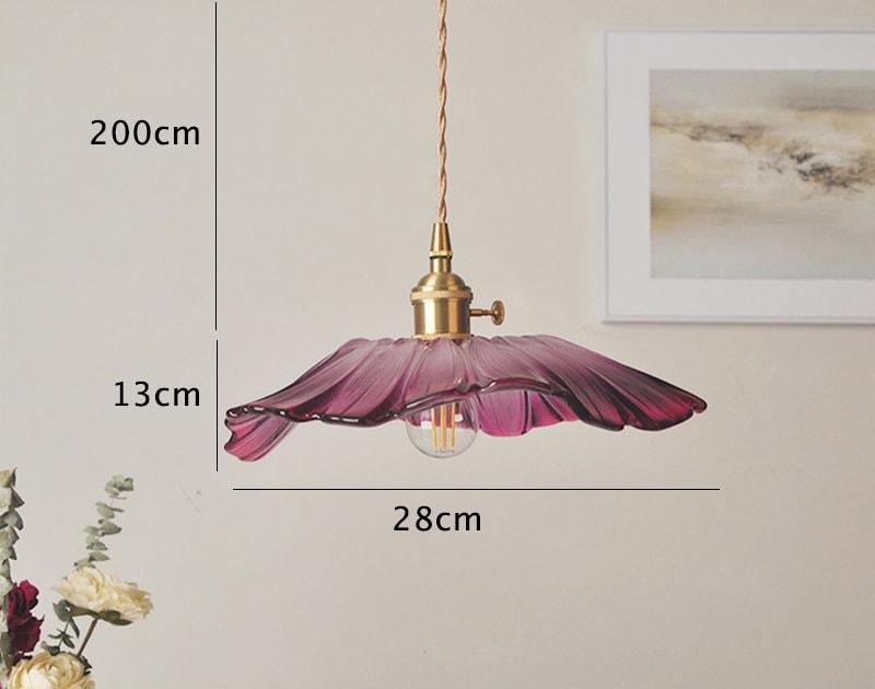 Lámpara LED Colgante Girasol de Cristal Violeta Estilo Vintage - Bombilla Incluida