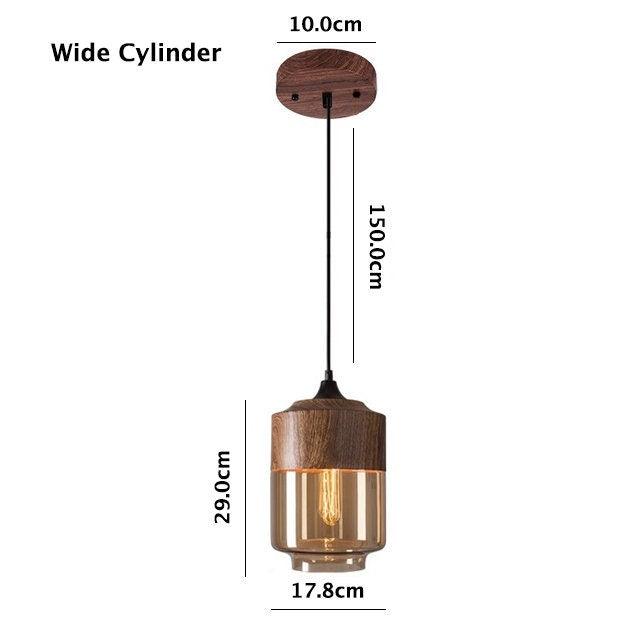 Nordic Woody Metal Pendel LED-lys med tefarvet glasskærm - pære inkluderet