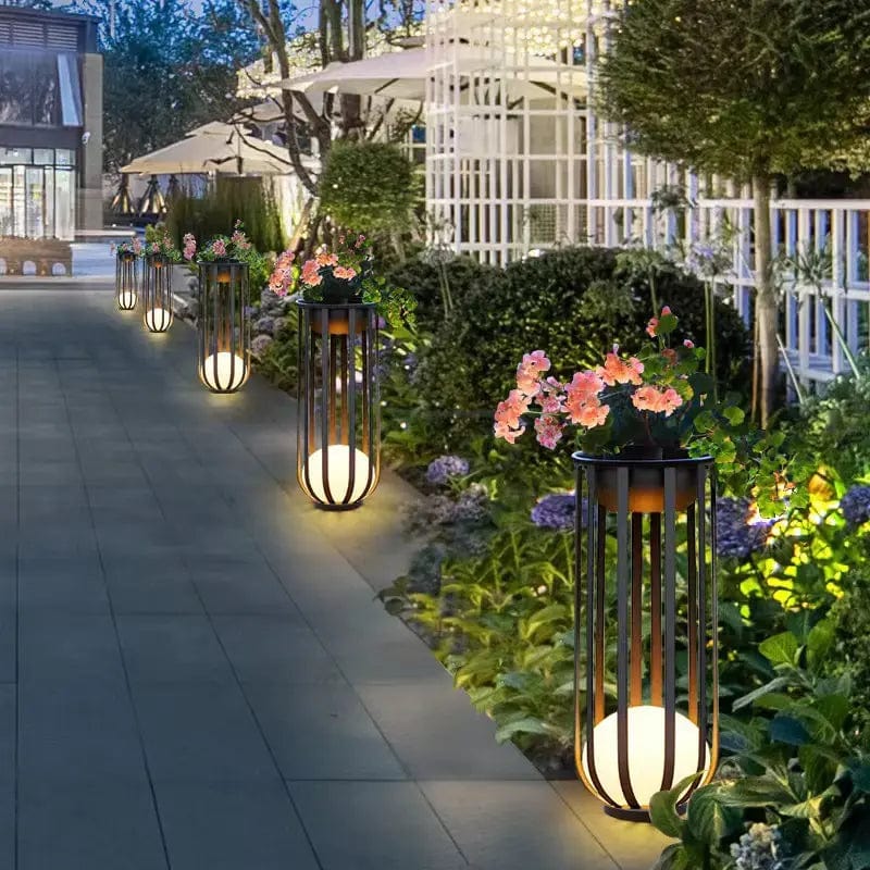 Solar Flower Stand Light - Elegante buitenverlichting op zonne-energie, weerbestendig tuindecor