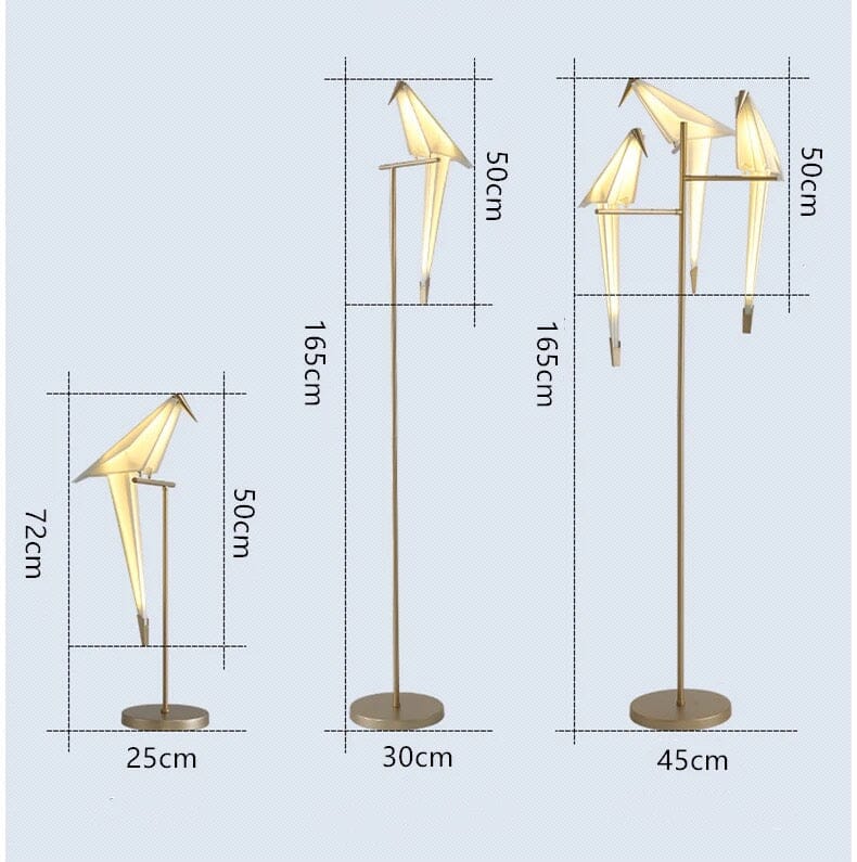 Lampada da terra in acrilico nordico per uccelli