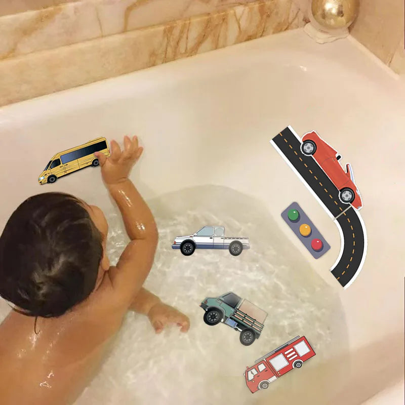 Bath Cars™ - Un immense plaisir dans le bain - Ensemble de jouets de bain en mousse