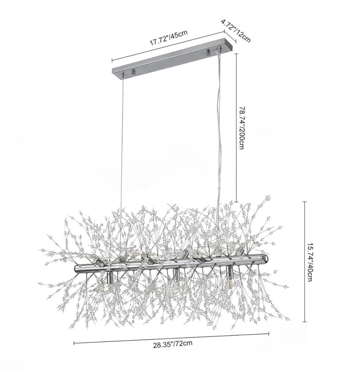 Candelabru cu cristale de păpădie