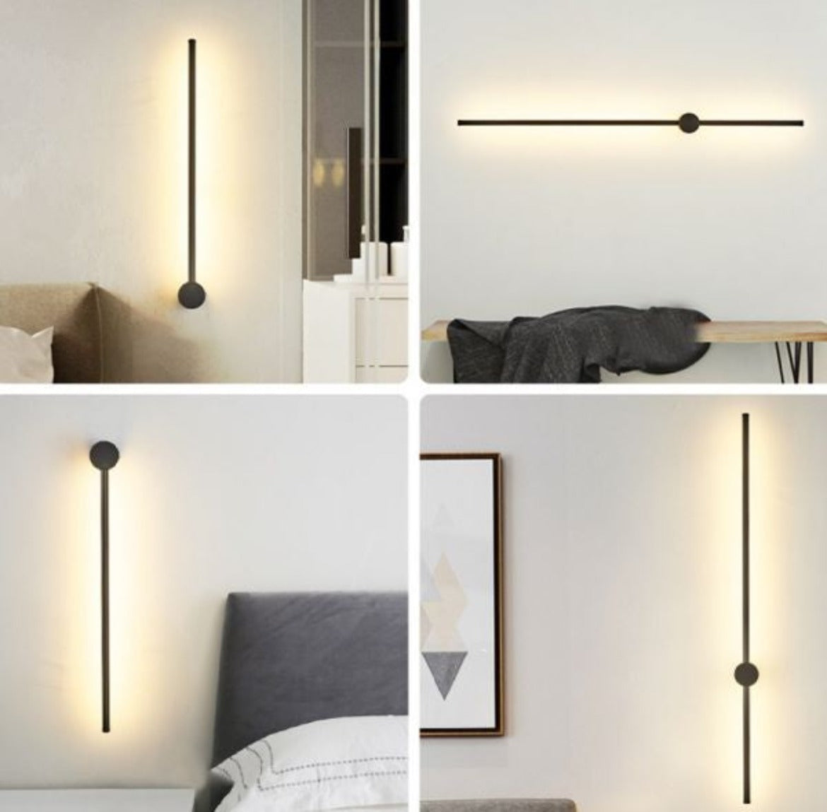 Moderne, minimalistisk stil, lineær vegglampe