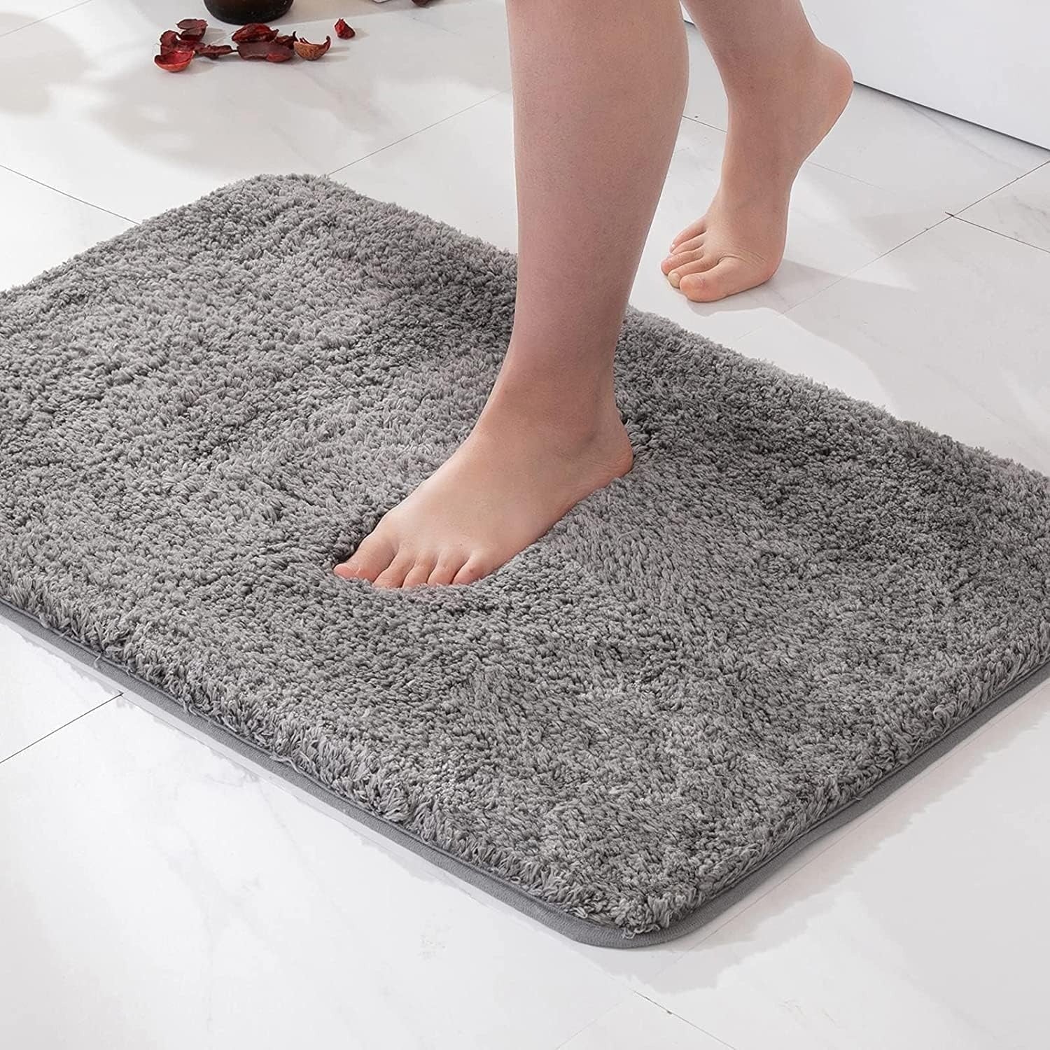 Tapis de bain en fourrure et peluche