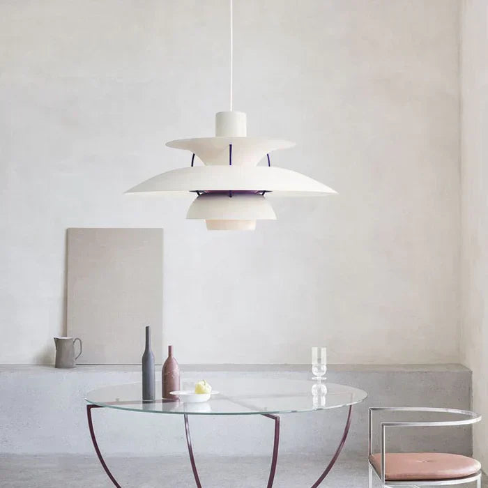 Morandi Modern LED hanging lamp with shade