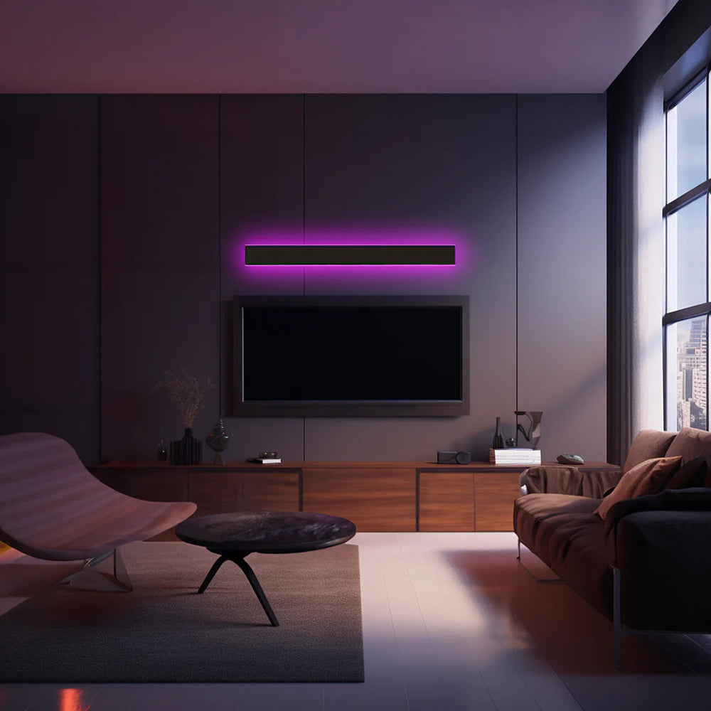 Lămpi de perete LED cu design modern Edge, metal negru pentru grădină și hol