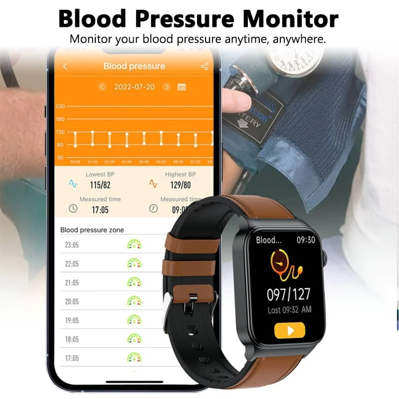 All-in-One Gezondheidsmonitor Smartwatch met ECG & Bloedglucose Tracker