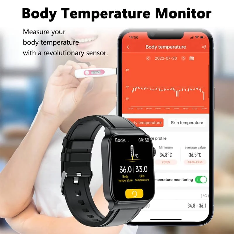 All-in-One Gezondheidsmonitor Smartwatch met ECG & Bloedglucose Tracker