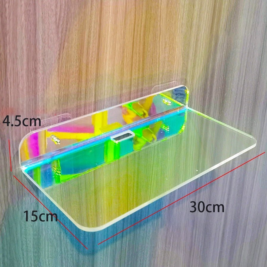 Neviditelné akrylové nástěnné plovoucí police - Moderní vystavení pro knihy, rostliny a domácí dekoraci