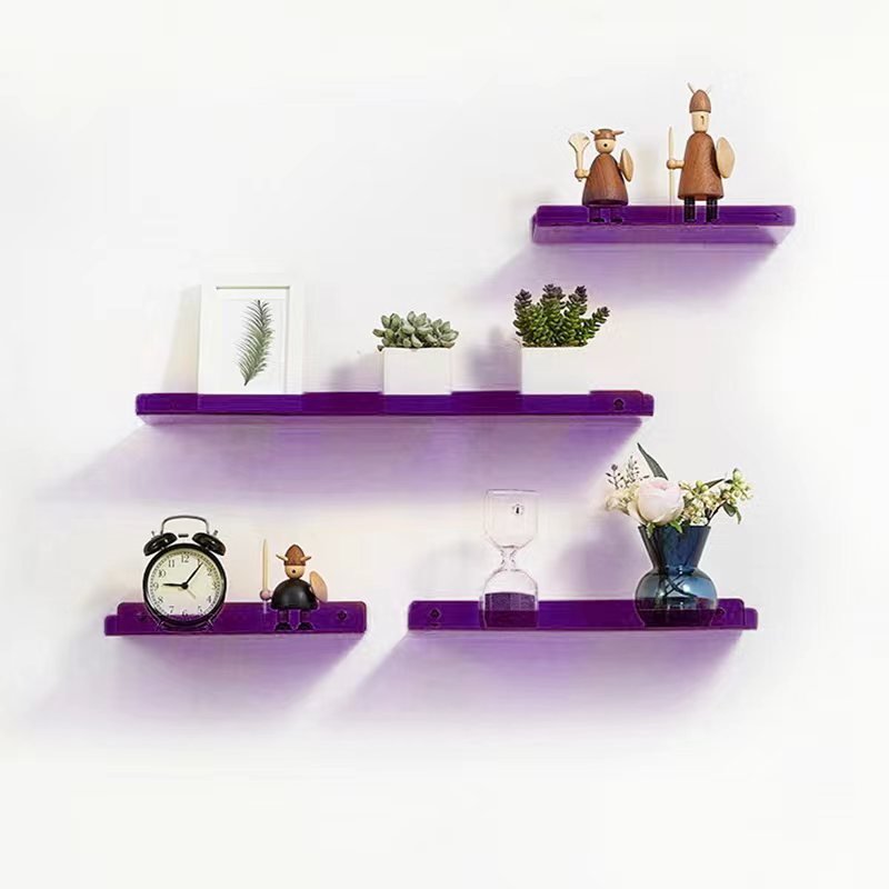 Onzichtbare zwevende planken van acryl aan de muur - moderne display voor boeken, planten en woondecoratie