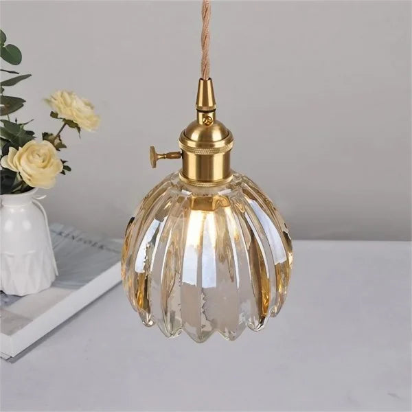 Japanse Retro Glazen Bloemen Hanglamp