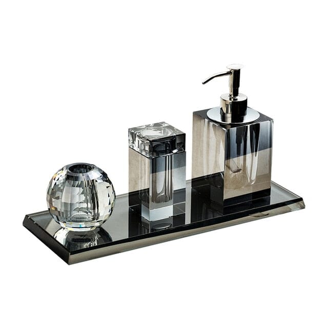 Juiletta Crystal Glass Bathroom Accessories Set