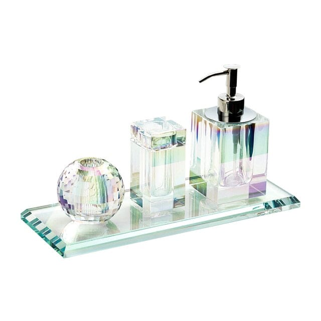 Juiletta Crystal Glass Bathroom Accessories Set