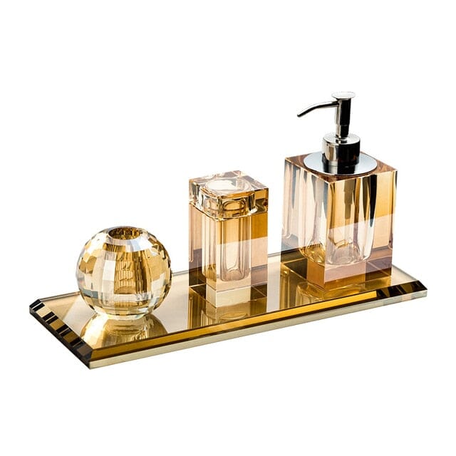 Juiletta Crystal Glass Bathroom Accessories Set