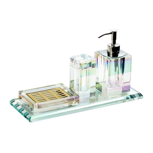 Juiletta Crystal Glass Bathroom Accessories Set