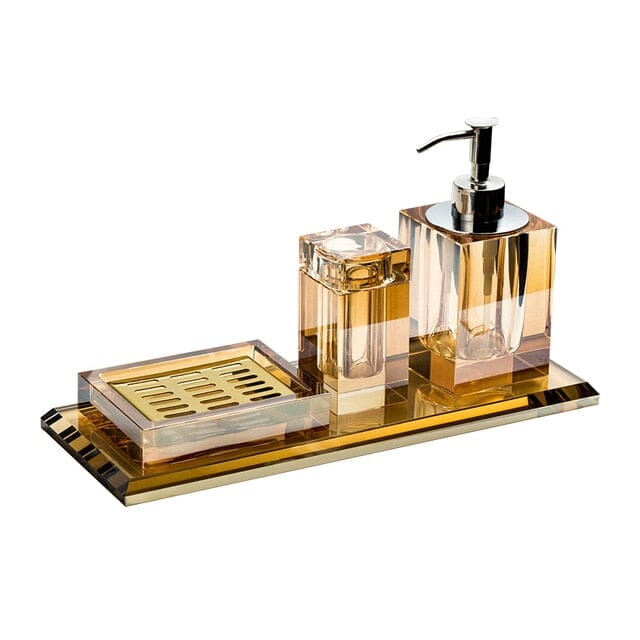 Juiletta Crystal Glass Bathroom Accessories Set