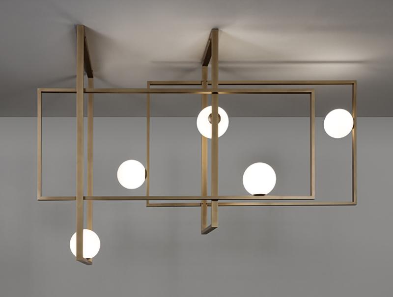 Juul Glass Brass Ceiling Light