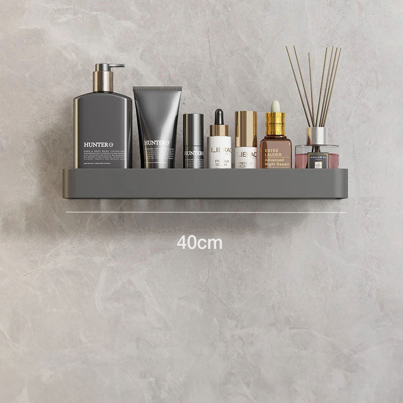 Contemporary Sleek Gray Bathroom Shelves