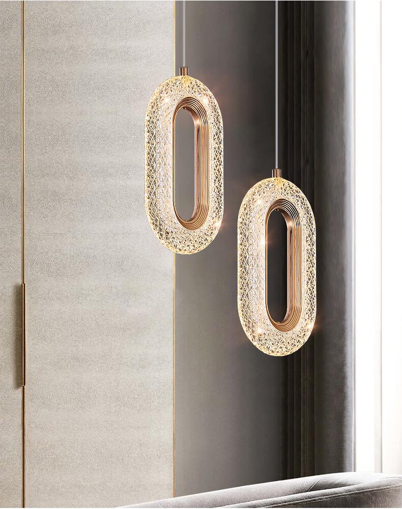 Luxe diamanten ring gouden hanglamp - op kristal geïnspireerde moderne verlichtingsarmatuur