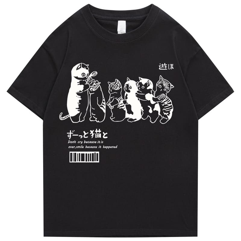 Japanese Cartoon Cat Queue For Shower T-Shirt