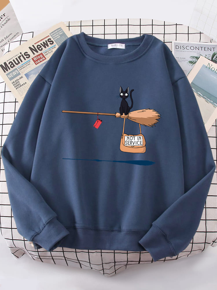 Bezem Vliegende Zwarte Kat Sweatshirt