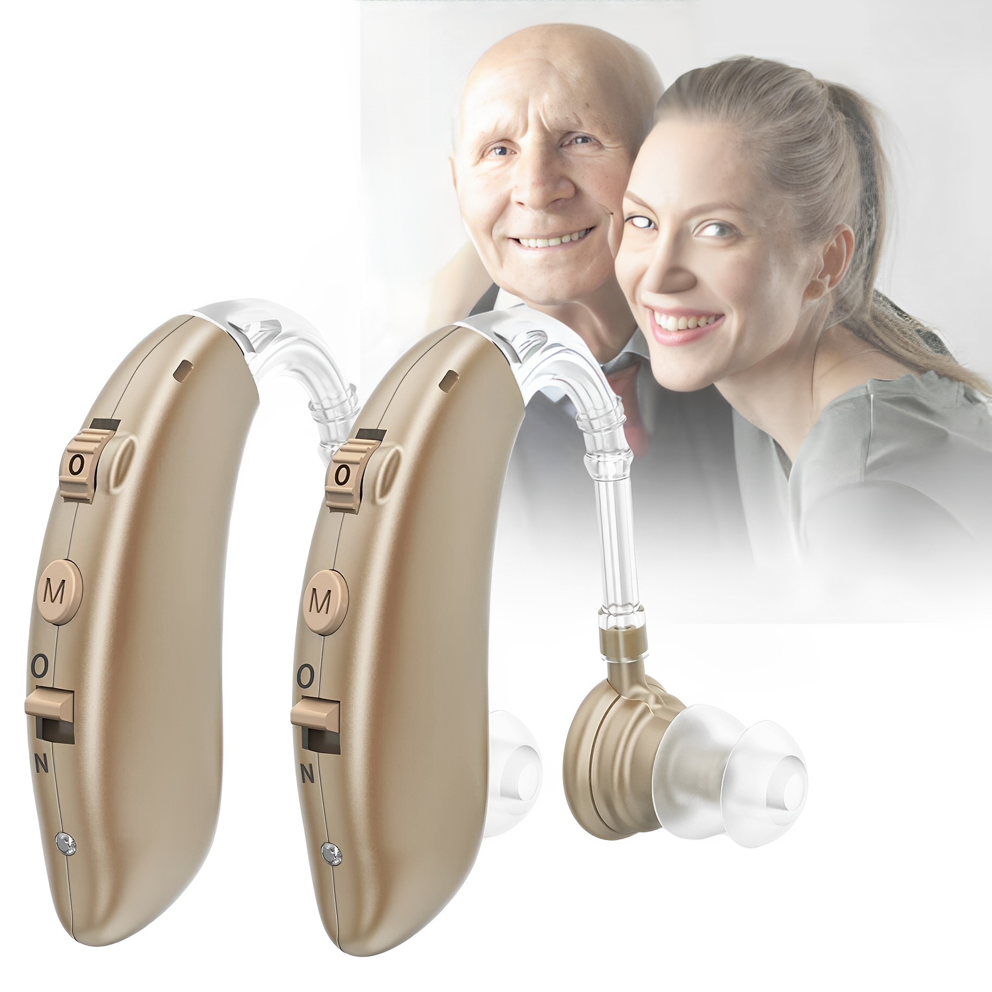 Oplaadbare digitale in-ear hoortoestellen met ruisonderdrukking