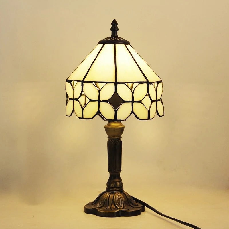 Retro barokk LED bordlampe E27 - Vintage Tiffany Glass