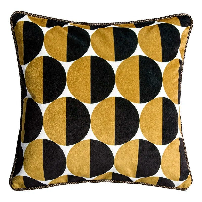 Retro Gold Cushion Cover – Luxury European Art Style with Bee Print