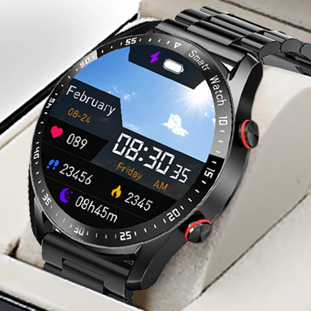 Active Men's Smartwatch – Elegant design med Bluetooth Fitness Tracking