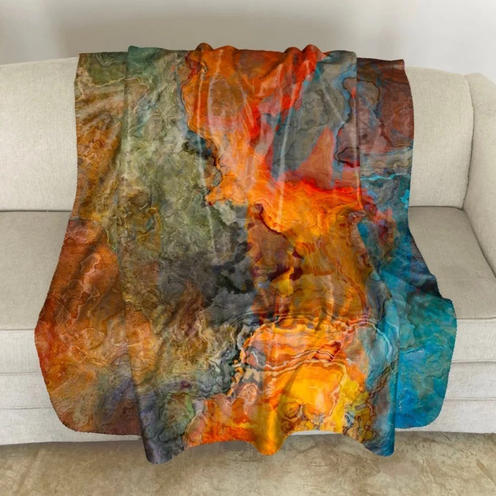 Sherpa Fleece Deken met Abstracte Kunst