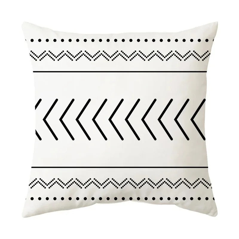 Black and White Geometric Cushion Cover – Elevate Your Home Decor with Chic Style